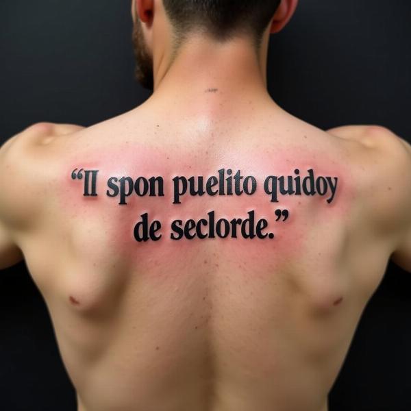 Tatuaggio con frase latina su un uomo