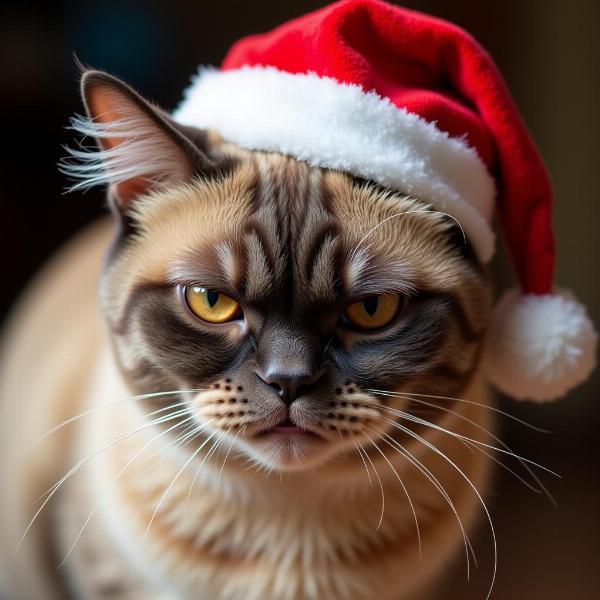 Gatto con Cappello di Babbo Natale