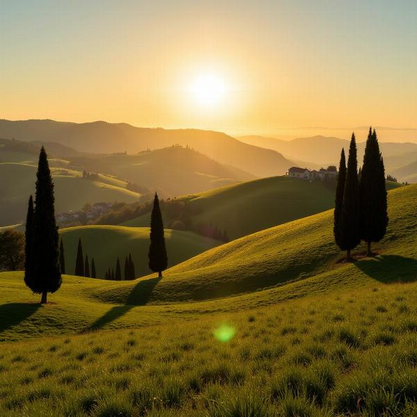 Immagine buon pomeriggio gratis con paesaggio italiano