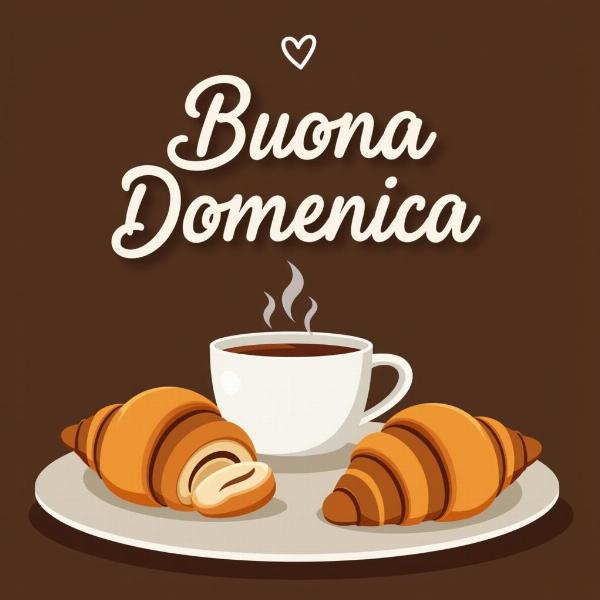 Immagine di buona domenica e buongiorno con una tazza di caffè