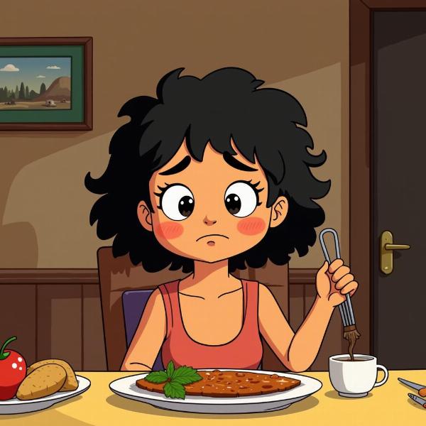 Mafalda a cena con la famiglia