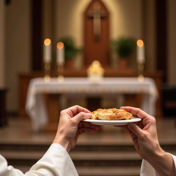 Offertorio del pane e del vino in chiesa