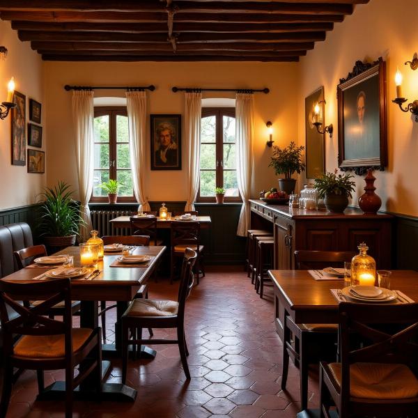 Interno accogliente dell'Osteria della Buona Condotta