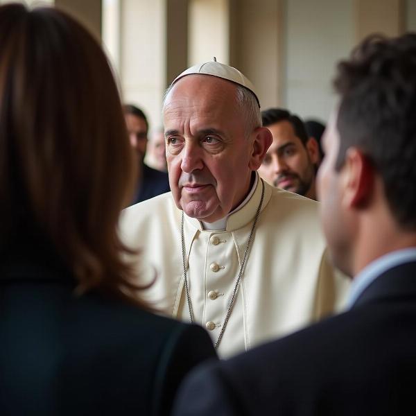 Papa Francesco ascolta i fedeli