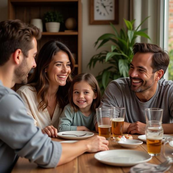 Famiglia felice senza ricchezza materiale