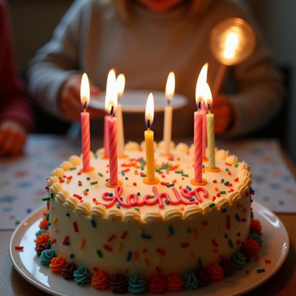 Torta di compleanno con candeline per il nipotino