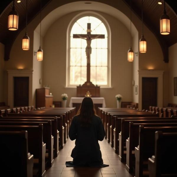 Immagine di preghiera in chiesa per il Venerdì Santo